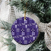 Vintage Hawaiian Quilting Patterns Ceramic Ornament Purple Style Tribal Fabric Patchwork - Polynesian Pride