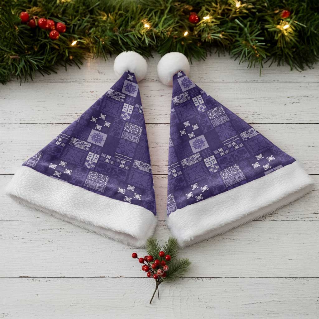 Vintage Hawaiian Quilting Patterns Christmas Santa Hat Purple Style Tribal Fabric Patchwork - Polynesian Pride