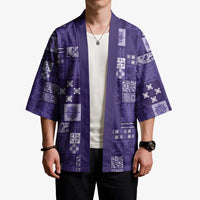 Vintage Hawaiian Quilting Patterns Kimono Purple Style Tribal Fabric Patchwork - Polynesian Pride