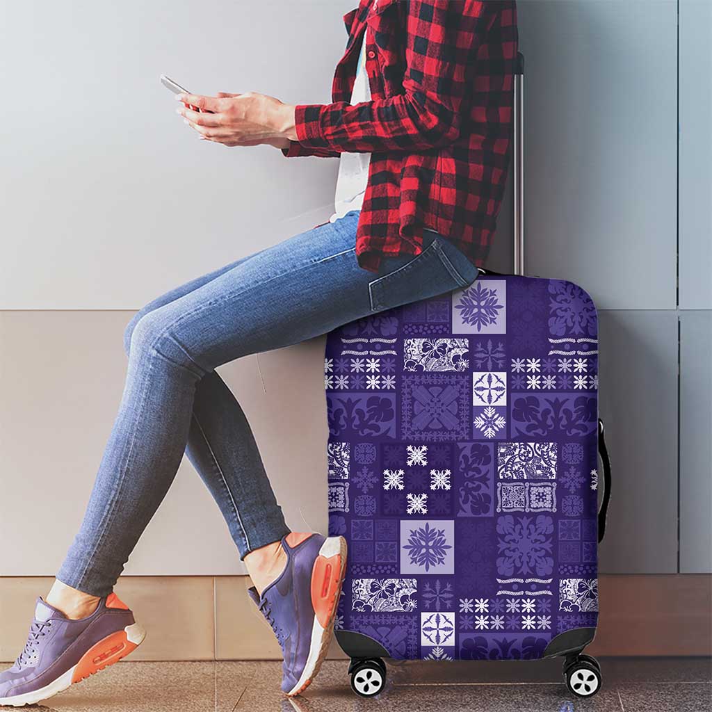 Vintage Hawaiian Quilting Patterns Luggage Cover Purple Style Tribal Fabric Patchwork LT9 - Polynesian Pride