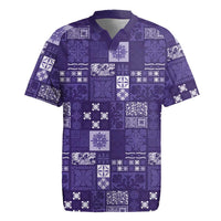 Vintage Hawaiian Quilting Patterns Rugby Jersey Purple Style Tribal Fabric Patchwork LT9 Purple - Polynesian Pride