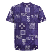 Vintage Hawaiian Quilting Patterns Rugby Jersey Purple Style Tribal Fabric Patchwork LT9 - Polynesian Pride