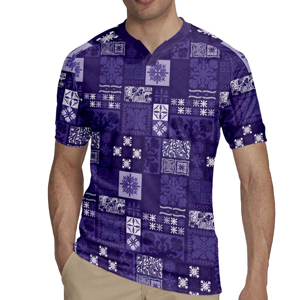 Vintage Hawaiian Quilting Patterns Rugby Jersey Purple Style Tribal Fabric Patchwork LT9 - Polynesian Pride