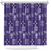 Vintage Hawaiian Quilting Patterns Shower Curtain Purple Style Tribal Fabric Patchwork LT9 Purple - Polynesian Pride