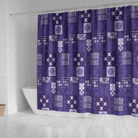 Vintage Hawaiian Quilting Patterns Shower Curtain Purple Style Tribal Fabric Patchwork LT9 - Polynesian Pride