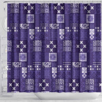 Vintage Hawaiian Quilting Patterns Shower Curtain Purple Style Tribal Fabric Patchwork LT9 - Polynesian Pride
