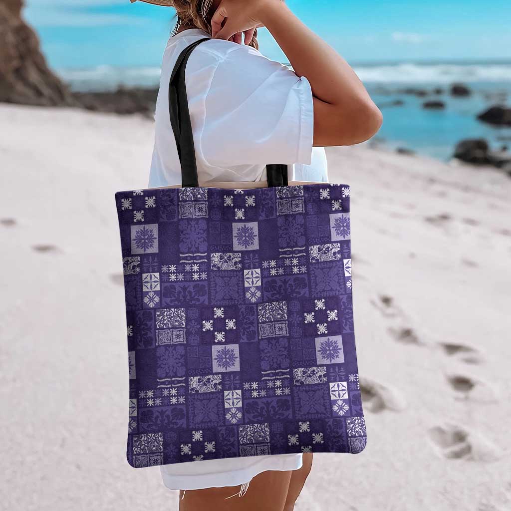 Vintage Hawaiian Quilting Patterns Tote Bag Purple Style Tribal Fabric Patchwork LT9 - Polynesian Pride