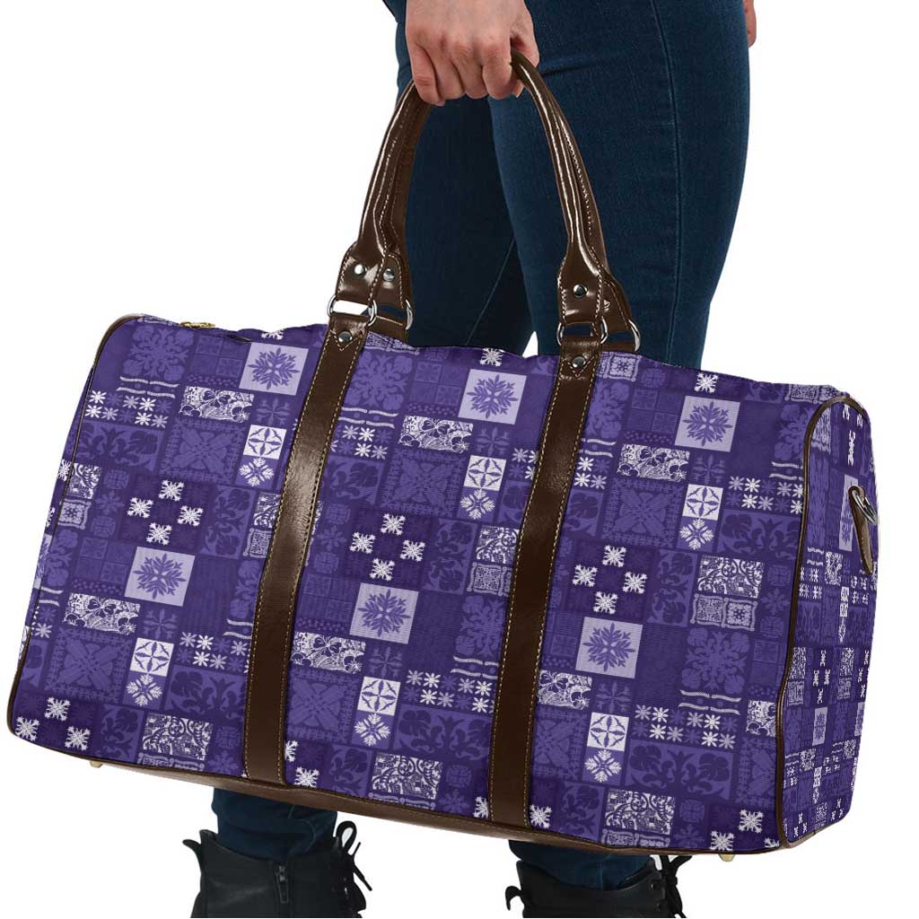 Vintage Hawaiian Quilting Patterns Travel Bag Purple Style Tribal Fabric Patchwork - Polynesian Pride