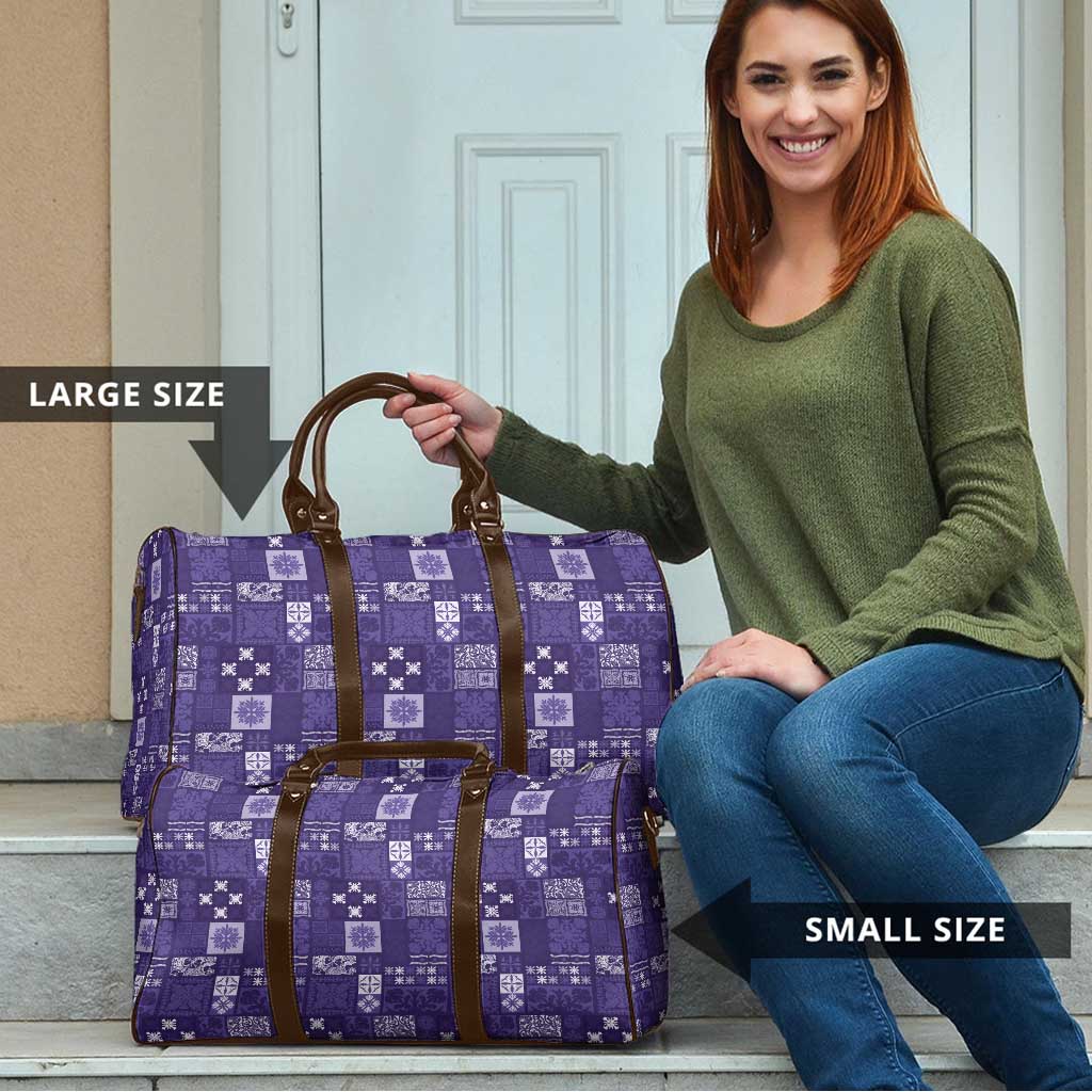 Vintage Hawaiian Quilting Patterns Travel Bag Purple Style Tribal Fabric Patchwork - Polynesian Pride