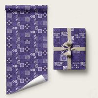 Vintage Hawaiian Quilting Patterns Wrapping Paper Purple Style Tribal Fabric Patchwork - Polynesian Pride