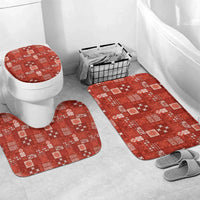 Vintage Hawaiian Quilting Patterns Bathroom Set Red Style Tribal Fabric Patchwork - Polynesian Pride