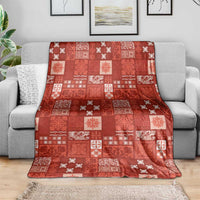 Vintage Hawaiian Quilting Patterns Blanket Red Style Tribal Fabric Patchwork - Polynesian Pride