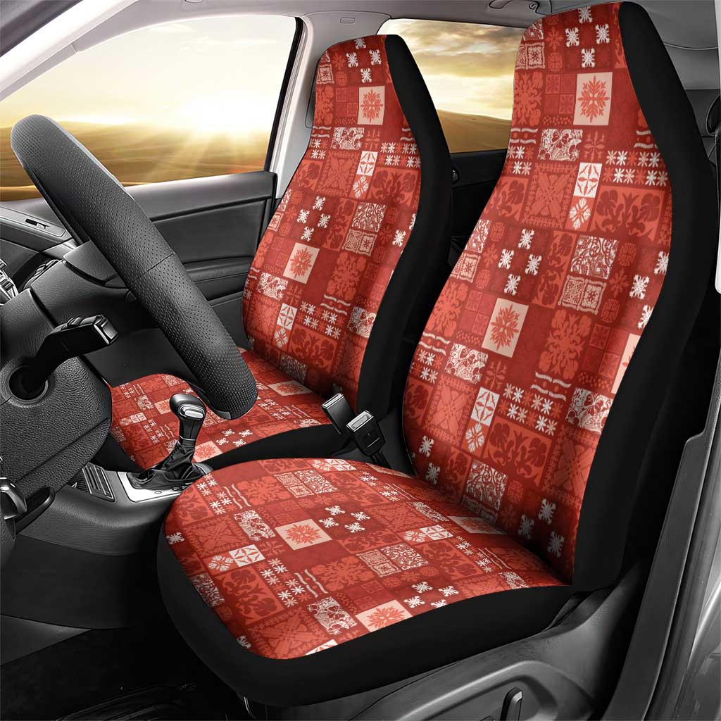 Vintage Hawaiian Quilting Patterns Car Seat Cover Red Style Tribal Fabric Patchwork - Polynesian Pride