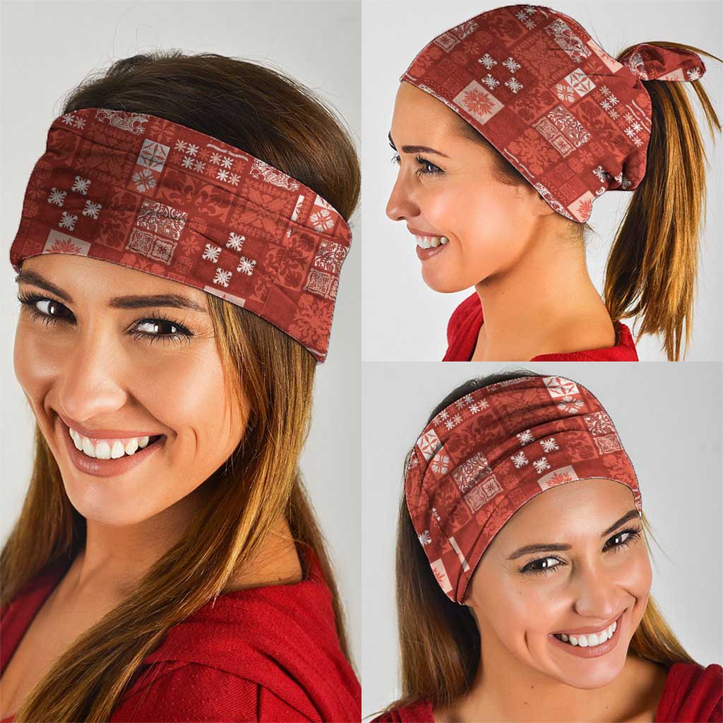 Vintage Hawaiian Quilting Patterns Neck Gaiter Red Style Tribal Fabric Patchwork - Polynesian Pride