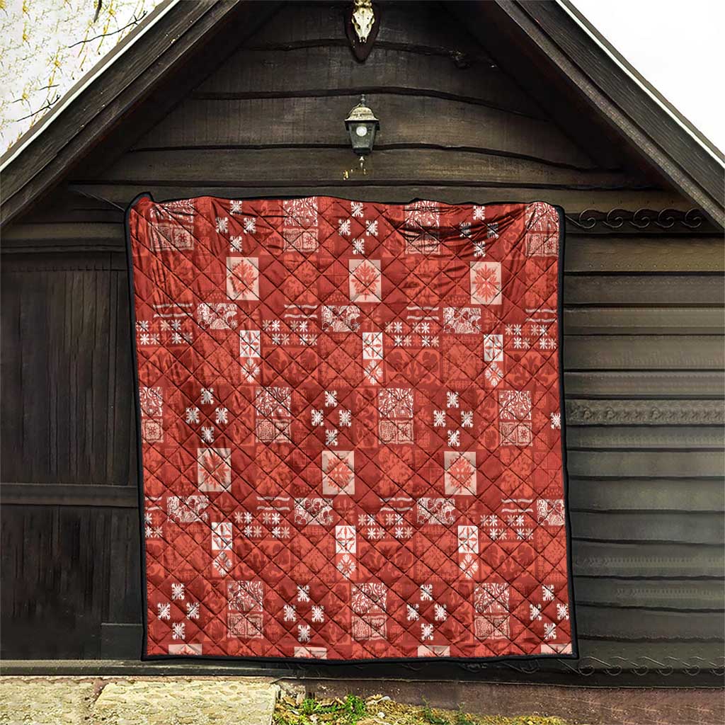 Vintage Hawaiian Quilting Patterns Quilt Red Style Tribal Fabric Patchwork - Polynesian Pride