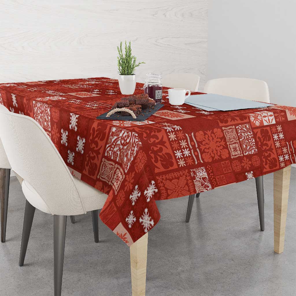 Vintage Hawaiian Quilting Patterns Tablecloth Red Style Tribal Fabric Patchwork - Polynesian Pride