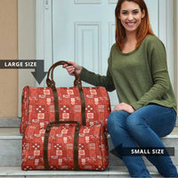 Vintage Hawaiian Quilting Patterns Travel Bag Red Style Tribal Fabric Patchwork - Polynesian Pride