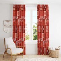 Vintage Hawaiian Quilting Patterns Window Curtain Red Style Tribal Fabric Patchwork - Polynesian Pride