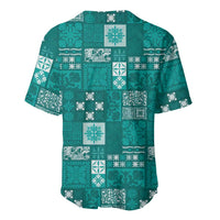 Vintage Hawaiian Quilting Patterns Baseball Jersey Turquoise Style Tribal Fabric Patchwork - Polynesian Pride