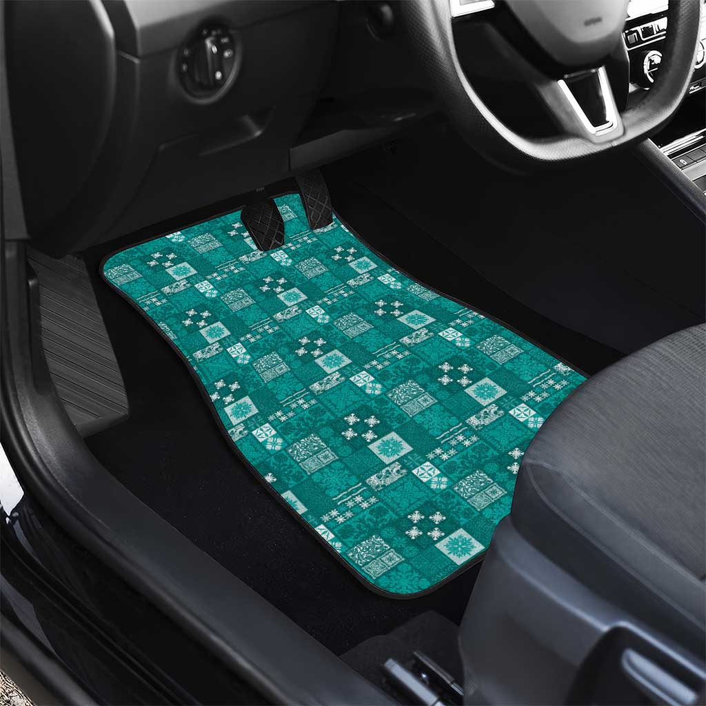 Vintage Hawaiian Quilting Patterns Car Mats Turquoise Style Tribal Fabric Patchwork - Polynesian Pride