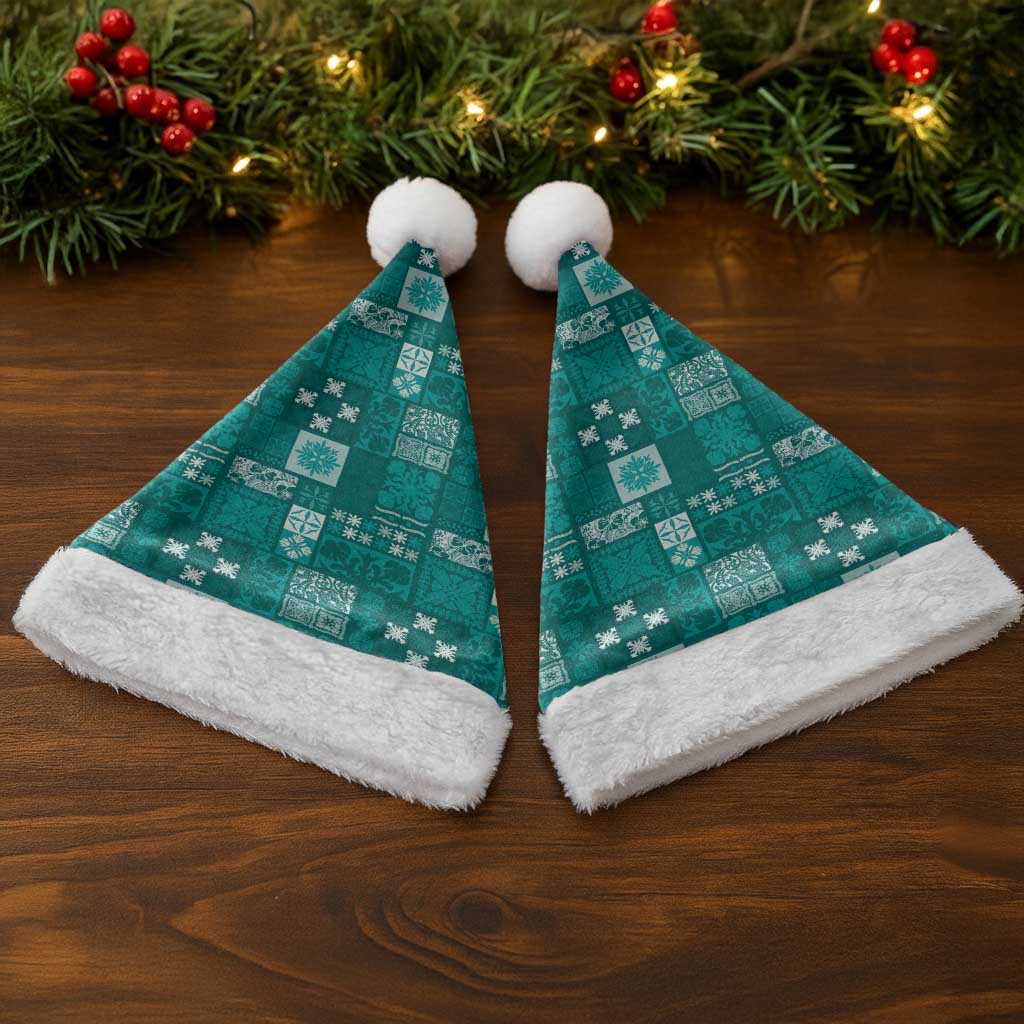 Vintage Hawaiian Quilting Patterns Christmas Santa Hat Turquoise Style Tribal Fabric Patchwork - Polynesian Pride