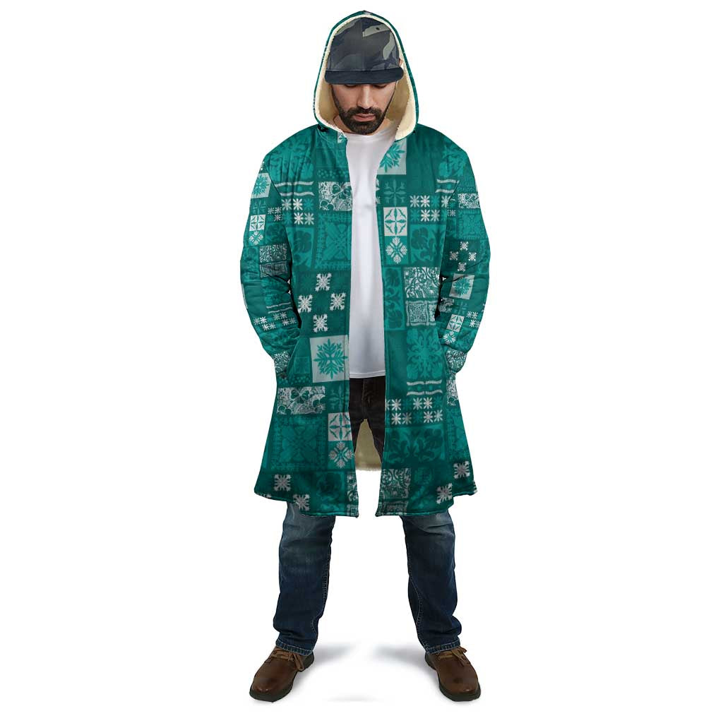 Vintage Hawaiian Quilting Patterns Cloak Turquoise Style Tribal Fabric Patchwork - Polynesian Pride