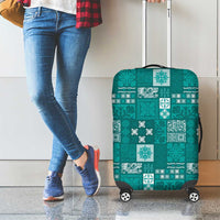 Vintage Hawaiian Quilting Patterns Luggage Cover Turquoise Style Tribal Fabric Patchwork - Polynesian Pride
