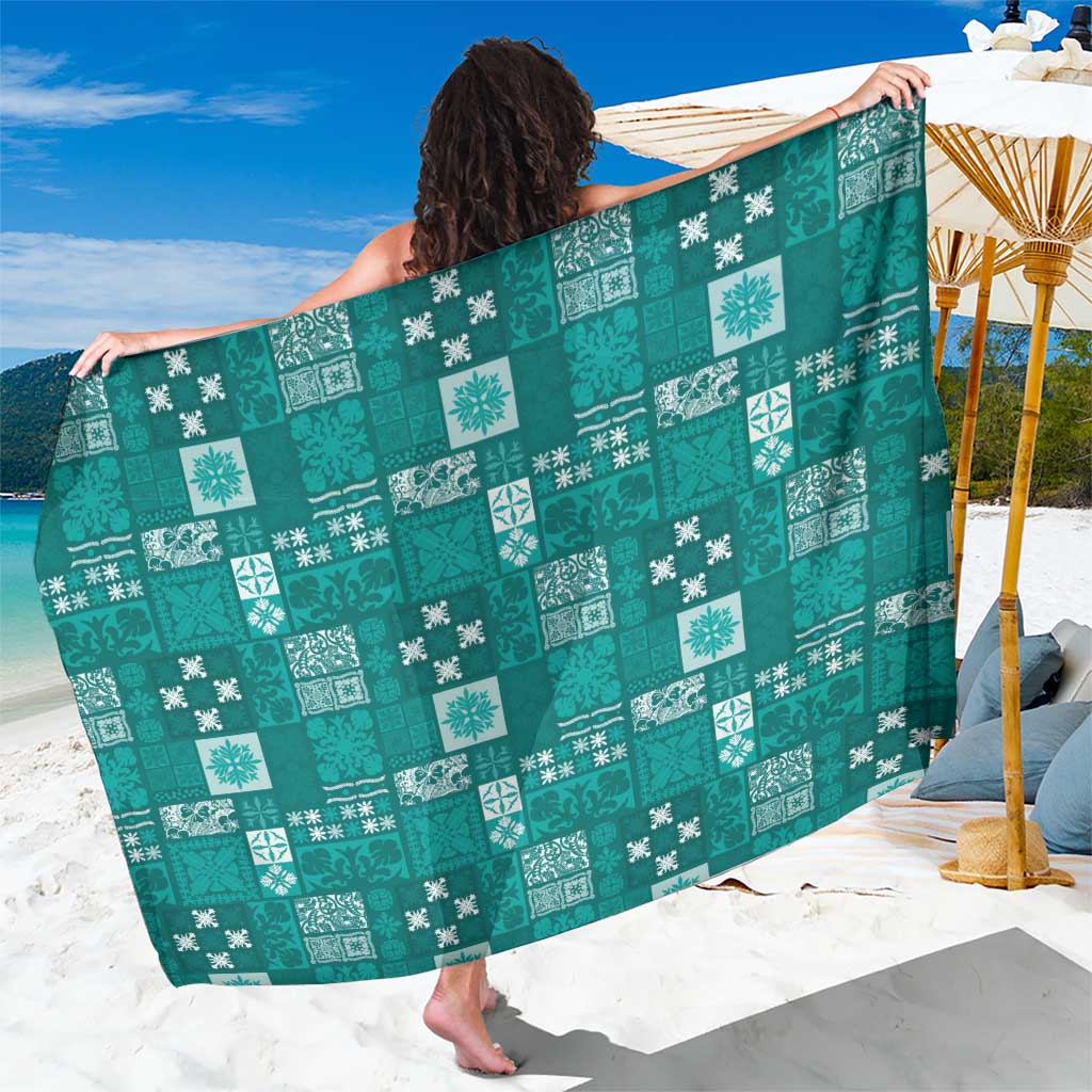 Vintage Hawaiian Quilting Patterns Sarong Turquoise Style Tribal Fabric Patchwork - Polynesian Pride