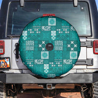 Vintage Hawaiian Quilting Patterns Spare Tire Cover Turquoise Style Tribal Fabric Patchwork LT9 Turquoise - Polynesian Pride