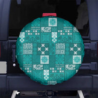 Vintage Hawaiian Quilting Patterns Spare Tire Cover Turquoise Style Tribal Fabric Patchwork LT9 No hole Turquoise - Polynesian Pride