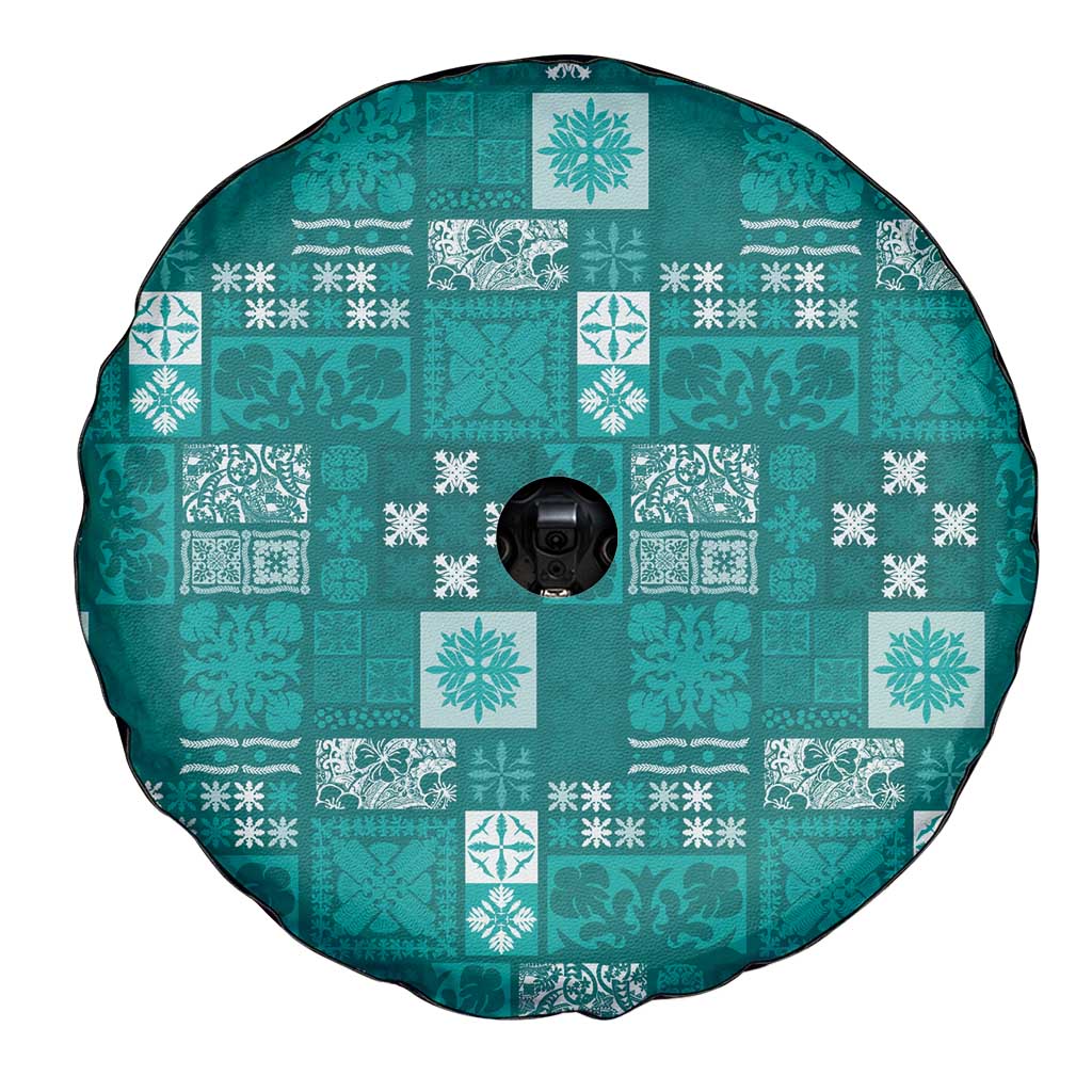 Vintage Hawaiian Quilting Patterns Spare Tire Cover Turquoise Style Tribal Fabric Patchwork LT9 - Polynesian Pride