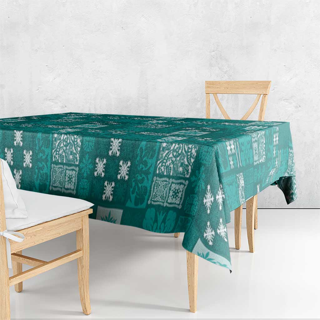 Vintage Hawaiian Quilting Patterns Tablecloth Turquoise Style Tribal Fabric Patchwork - Polynesian Pride