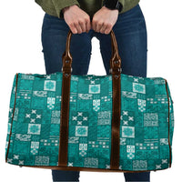 Vintage Hawaiian Quilting Patterns Travel Bag Turquoise Style Tribal Fabric Patchwork LT9 Turquoise - Polynesian Pride
