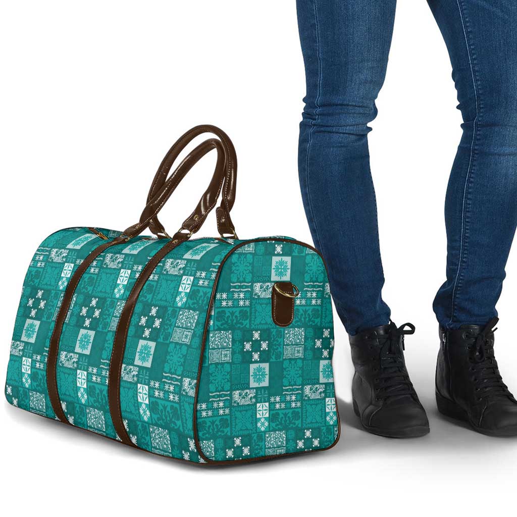 Vintage Hawaiian Quilting Patterns Travel Bag Turquoise Style Tribal Fabric Patchwork LT9 - Polynesian Pride