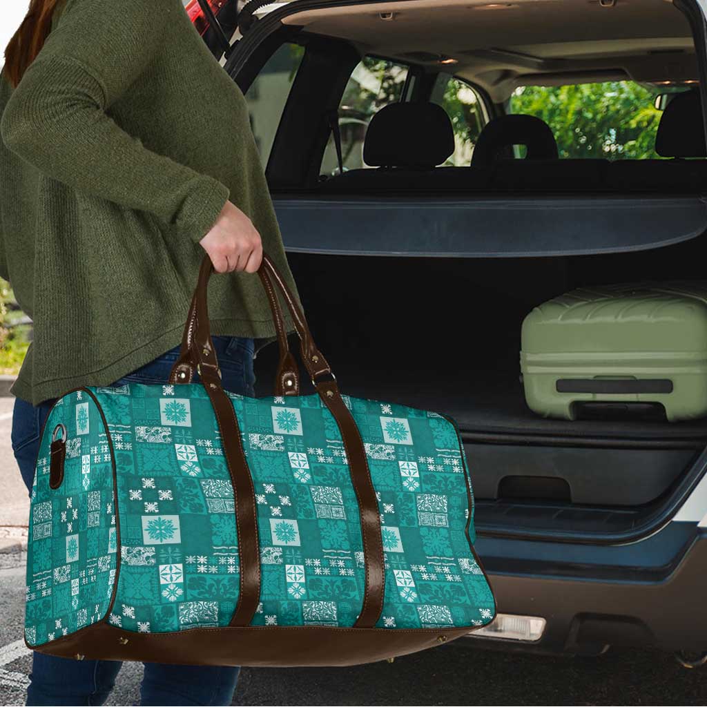 Vintage Hawaiian Quilting Patterns Travel Bag Turquoise Style Tribal Fabric Patchwork LT9 - Polynesian Pride