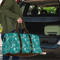 Vintage Hawaiian Quilting Patterns Travel Bag Turquoise Style Tribal Fabric Patchwork LT9 - Polynesian Pride