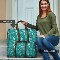 Vintage Hawaiian Quilting Patterns Travel Bag Turquoise Style Tribal Fabric Patchwork LT9 - Polynesian Pride