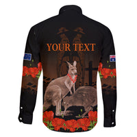 Kangaroo and Kiwi Bird ANZAC Day Custom Family Matching Off Shoulder Long Sleeve Dress and Hawaiian Shirt Soldier Style LT9 - Polynesian Pride