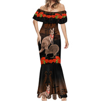 Kangaroo and Kiwi Bird ANZAC Day Custom Mermaid Dress Soldier Style LT9 - Polynesian Pride