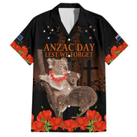 Koala and Kiwi Bird ANZAC Day Custom Hawaiian Shirt Soldier Style LT9 Black - Polynesian Pride