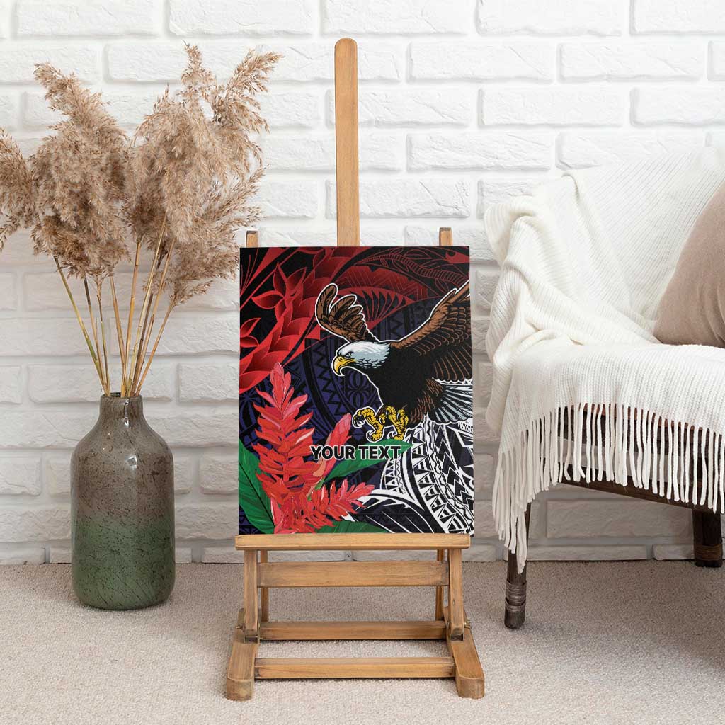 American Samoa Bald Eagle Personalized Canvas Wall Art Samoa Muamua Le Atua