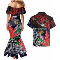 American Samoa Bald Eagle Personalized Couples Matching Mermaid Dress and Hawaiian Shirt Samoa Muamua Le Atua LT9 - Polynesian Pride