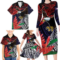 American Samoa Bald Eagle Personalized Family Matching Long Sleeve Bodycon Dress and Hawaiian Shirt Samoa Muamua Le Atua LT9 - Polynesian Pride