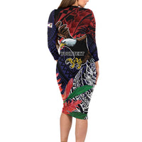 American Samoa Bald Eagle Personalized Family Matching Long Sleeve Bodycon Dress and Hawaiian Shirt Samoa Muamua Le Atua LT9 - Polynesian Pride