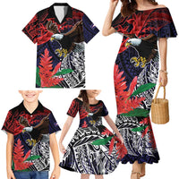 American Samoa Bald Eagle Personalized Family Matching Mermaid Dress and Hawaiian Shirt Samoa Muamua Le Atua LT9 - Polynesian Pride