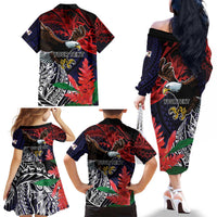 American Samoa Bald Eagle Personalized Family Matching Off The Shoulder Long Sleeve Dress and Hawaiian Shirt Samoa Muamua Le Atua LT9 - Polynesian Pride