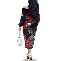 American Samoa Bald Eagle Personalized Family Matching Off The Shoulder Long Sleeve Dress and Hawaiian Shirt Samoa Muamua Le Atua LT9 - Polynesian Pride