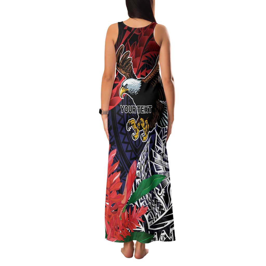American Samoa Bald Eagle Personalized Family Matching Tank Maxi Dress and Hawaiian Shirt Samoa Muamua Le Atua