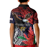 American Samoa Bald Eagle Personalized Kid Polo Shirt Samoa Muamua Le Atua