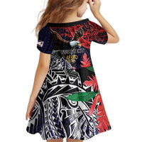 American Samoa Bald Eagle Personalized Kid Short Sleeve Dress Samoa Muamua Le Atua